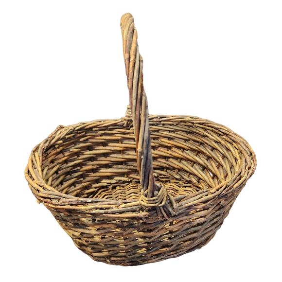 Vintage Oval Handled Grape Vine Country Basket~Gathering~Rustic~Farmhouse - Picture 3 of 8